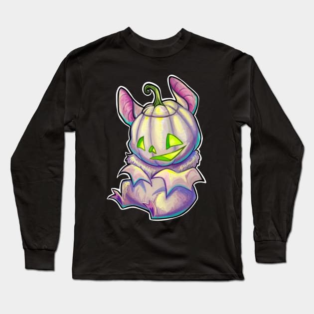 Pastel pumpkin bat Long Sleeve T-Shirt by BiancaRomanStumpff